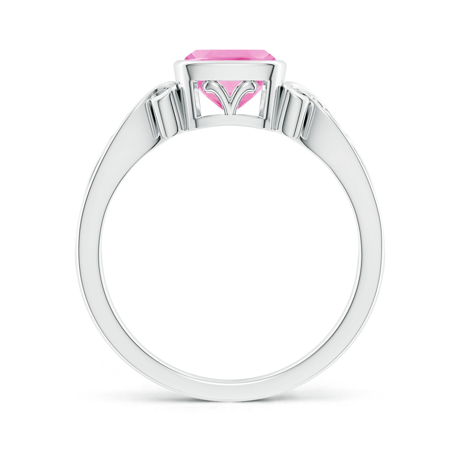 AA - Pink Sapphire / 0.9 CT / 14 KT White Gold