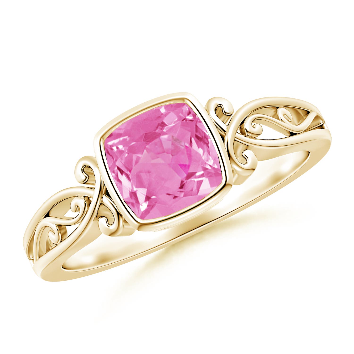 AA - Pink Sapphire / 0.9 CT / 14 KT Yellow Gold