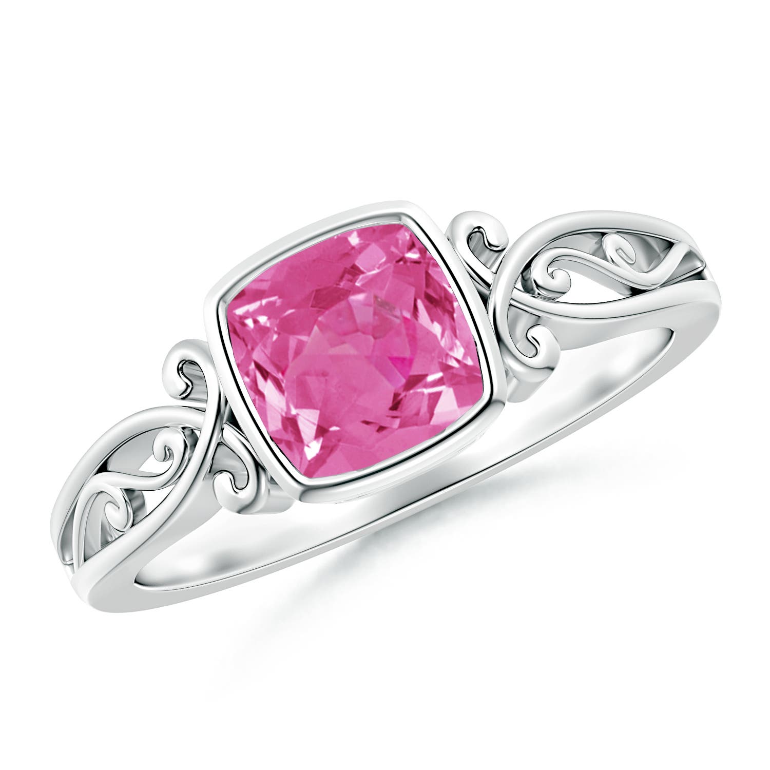 AAA - Pink Sapphire / 0.9 CT / 14 KT White Gold