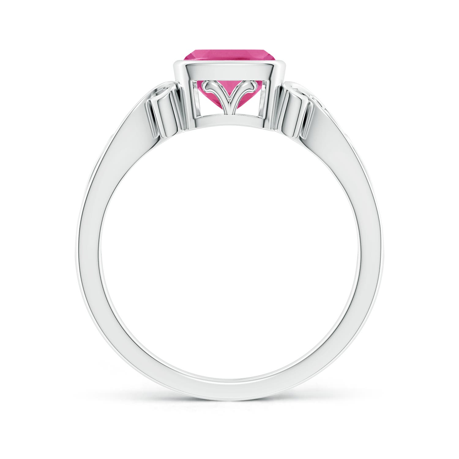 AAA - Pink Sapphire / 0.9 CT / 14 KT White Gold