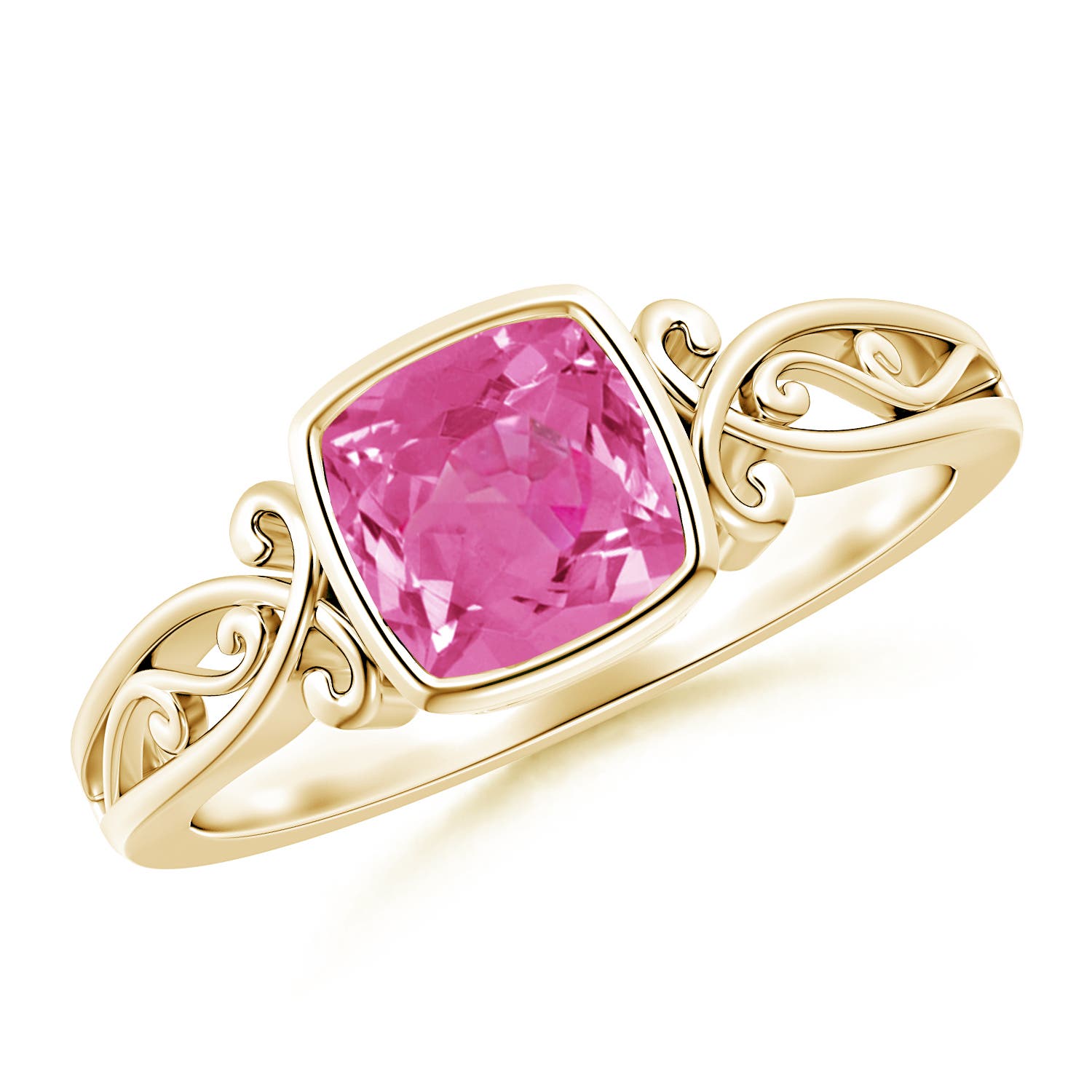 AAA - Pink Sapphire / 0.9 CT / 14 KT Yellow Gold