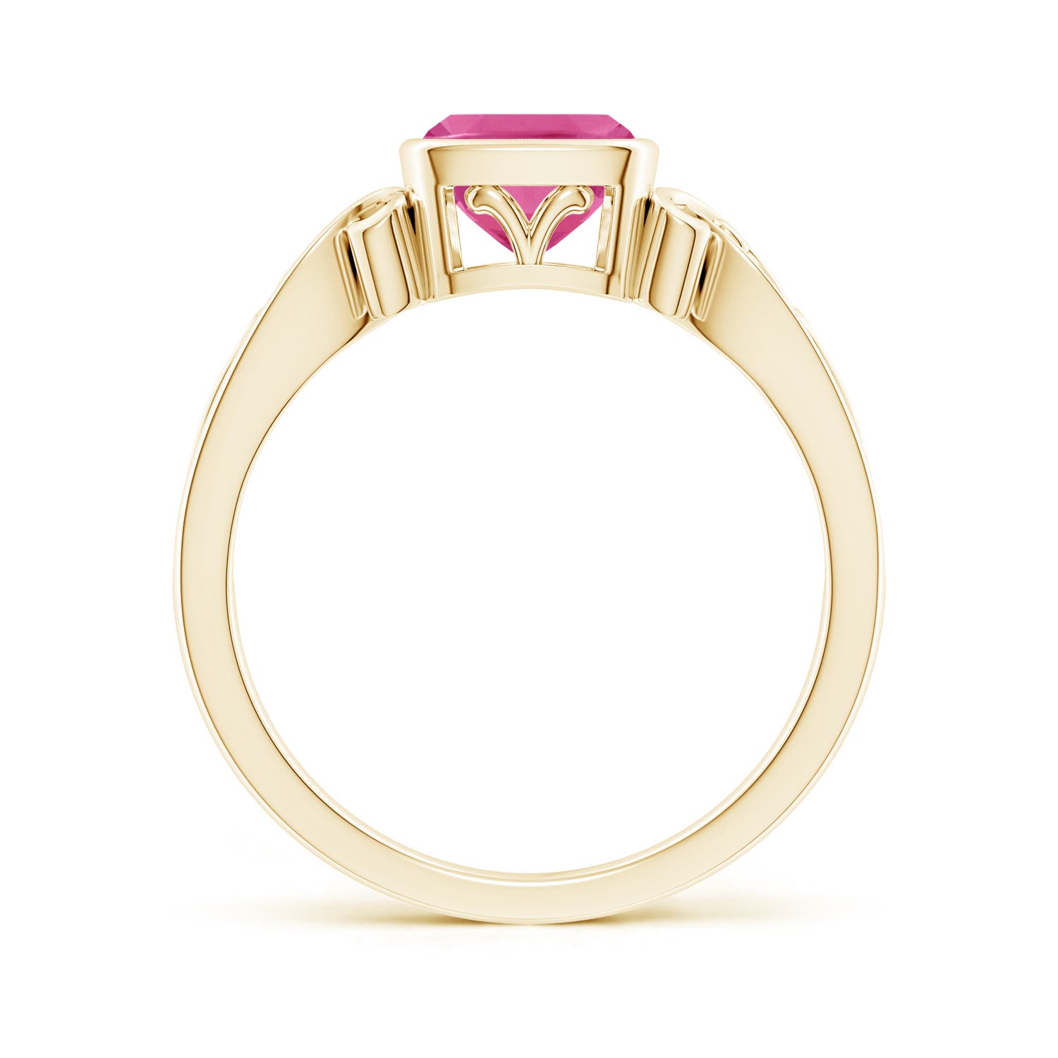 AAA - Pink Sapphire / 0.9 CT / 14 KT Yellow Gold