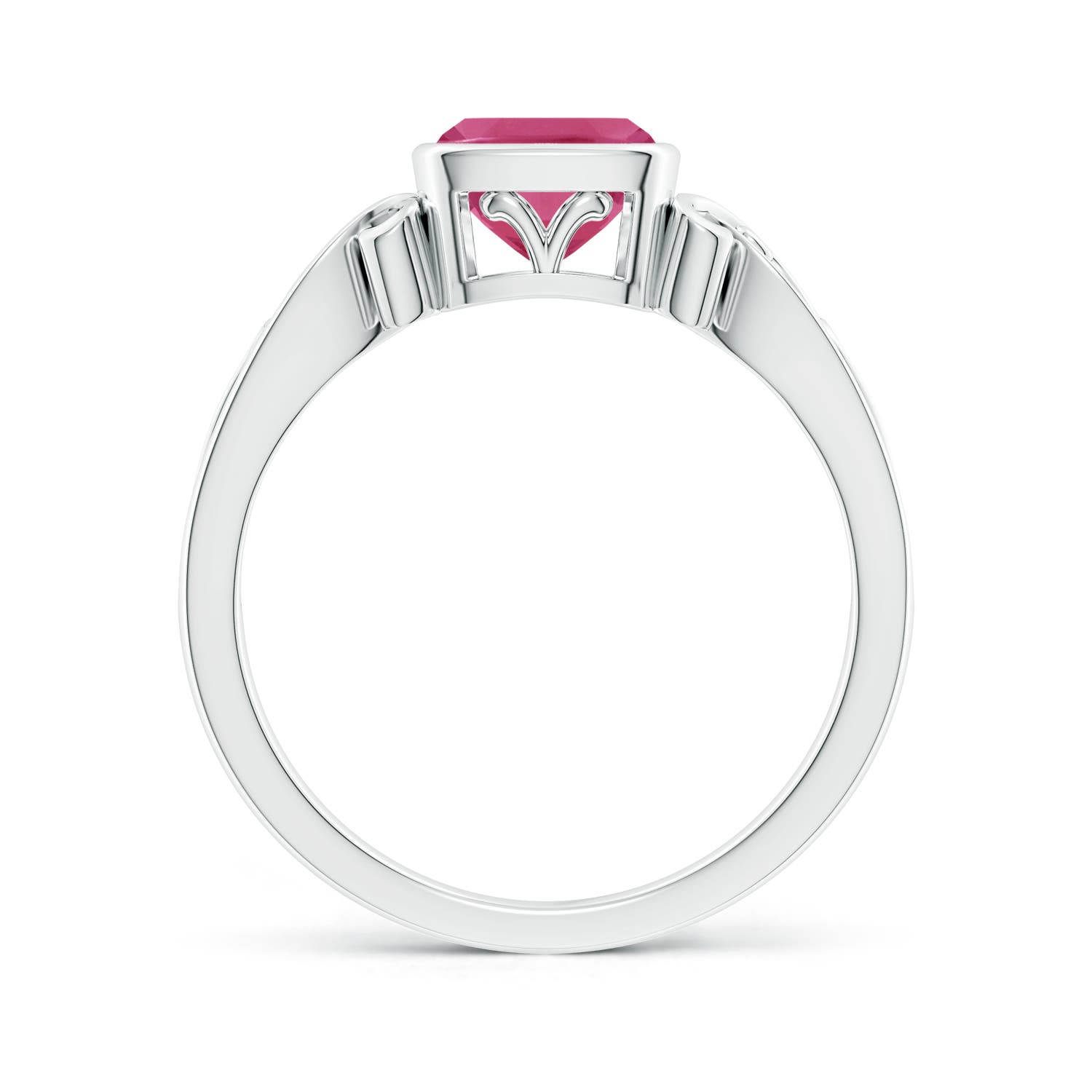 AAAA - Pink Sapphire / 0.9 CT / 14 KT White Gold