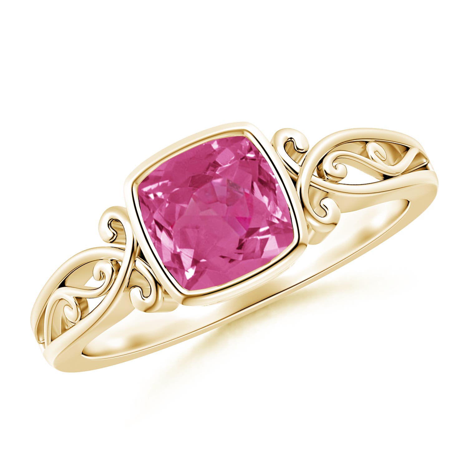 AAAA - Pink Sapphire / 0.9 CT / 14 KT Yellow Gold