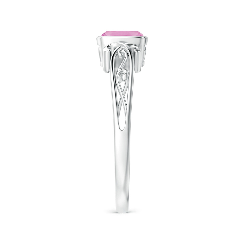 5mm A Vintage Style Cushion Pink Tourmaline Solitaire Ring in P950 Platinum side 299