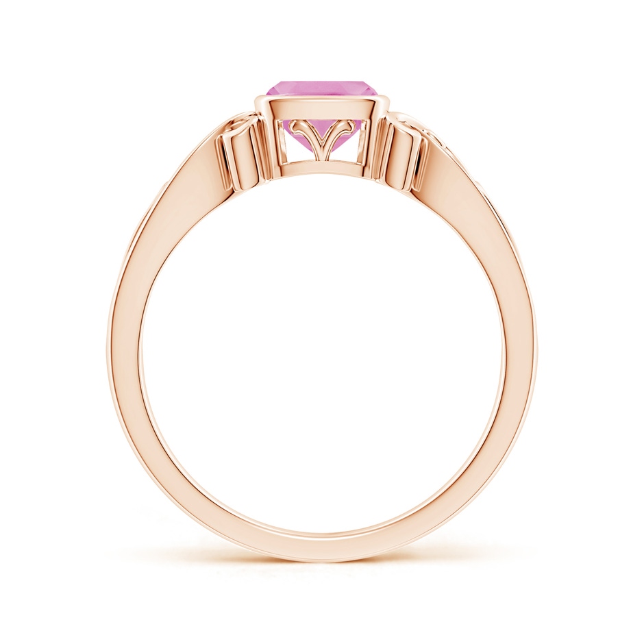 5mm A Vintage Style Cushion Pink Tourmaline Solitaire Ring in Rose Gold side 199