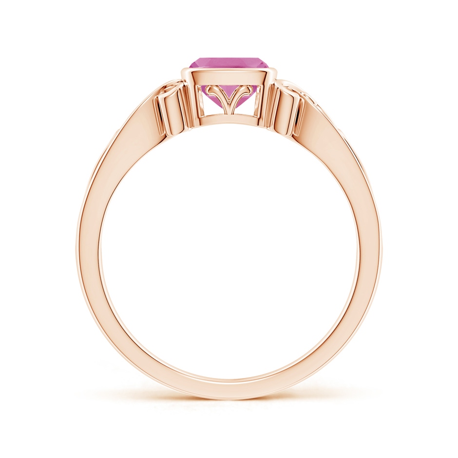 5mm AA Vintage Style Cushion Pink Tourmaline Solitaire Ring in Rose Gold side 199