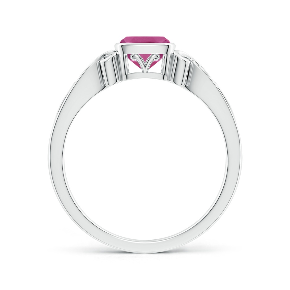 5mm AAAA Vintage Style Cushion Pink Tourmaline Solitaire Ring in P950 Platinum side 199