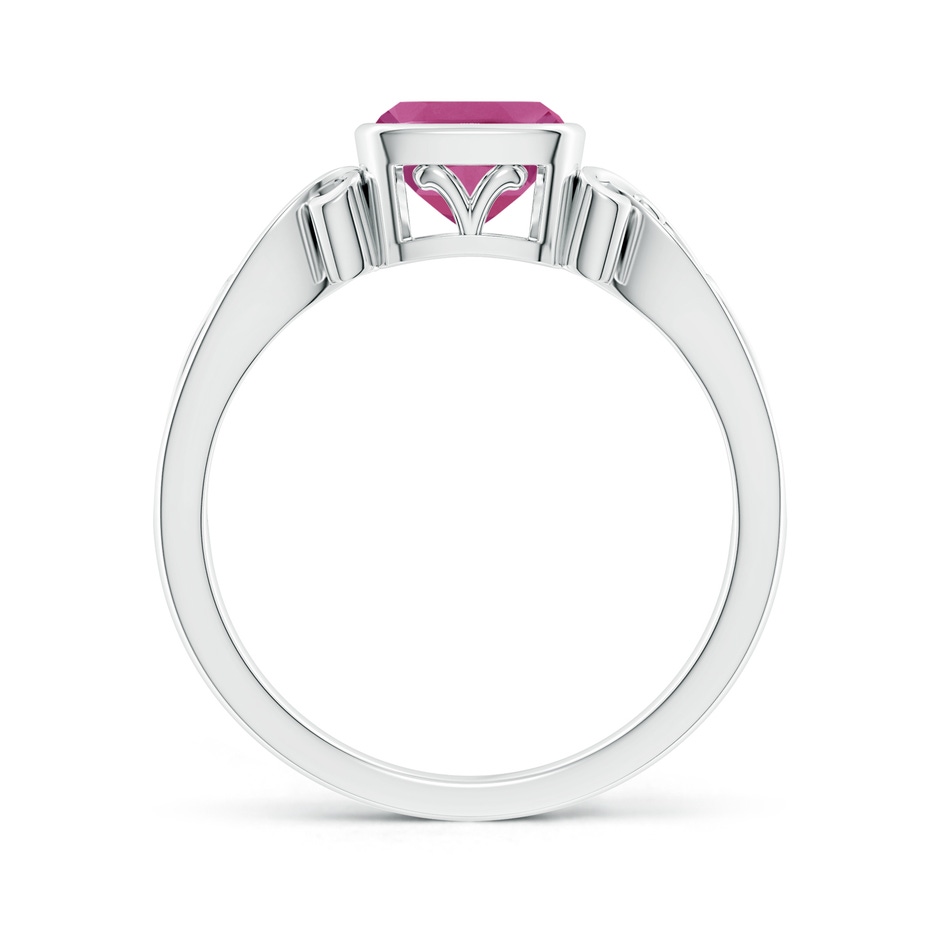 6mm AAAA Vintage Style Cushion Pink Tourmaline Solitaire Ring in P950 Platinum side 199