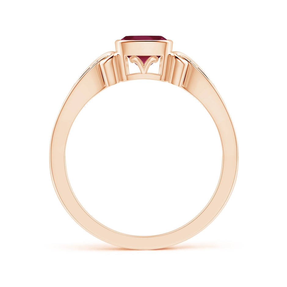 5mm A Vintage Style Cushion Ruby Solitaire Ring in Rose Gold side 199