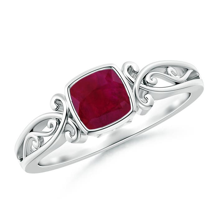 A - Ruby / 0.6 CT / 14 KT White Gold