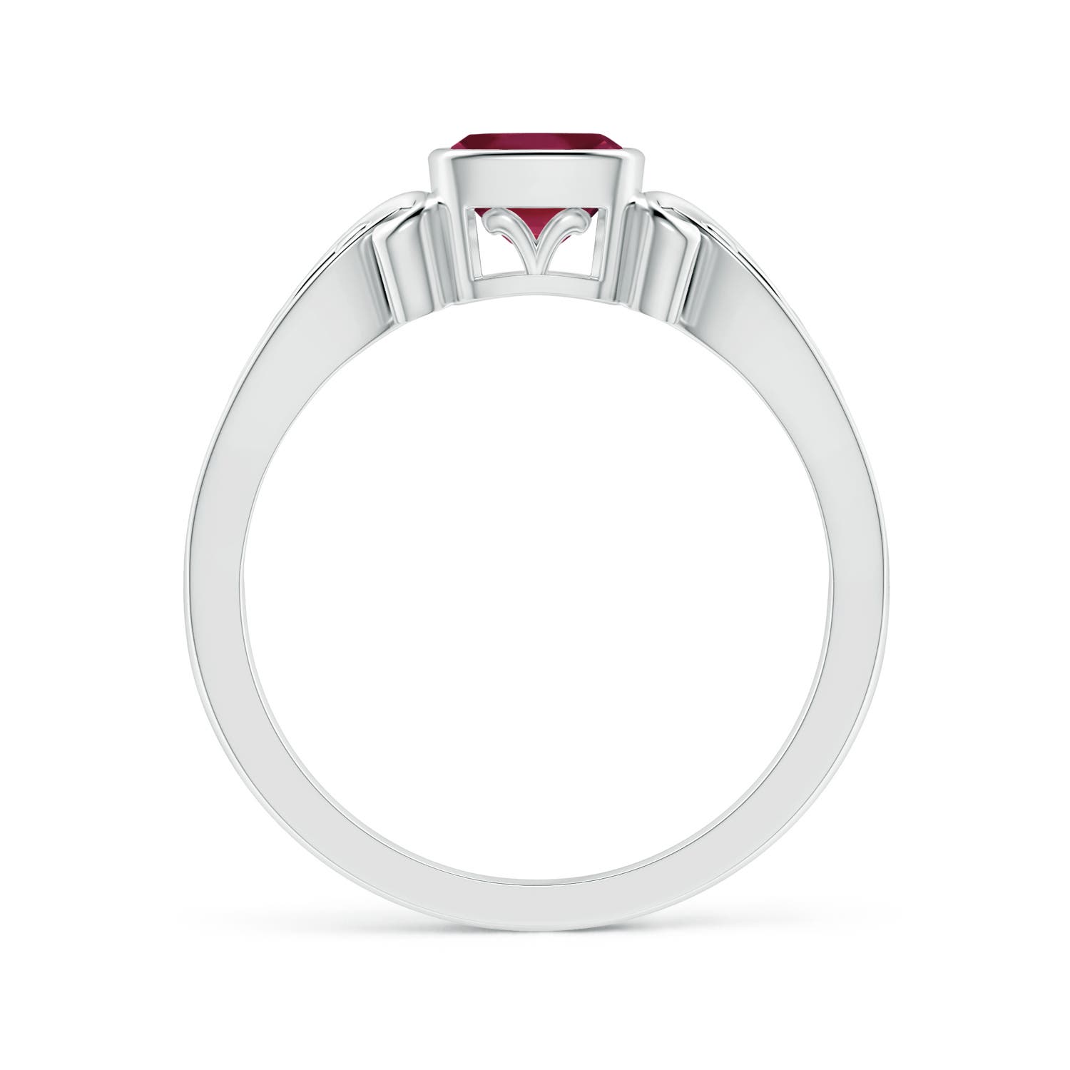 A - Ruby / 0.6 CT / 14 KT White Gold