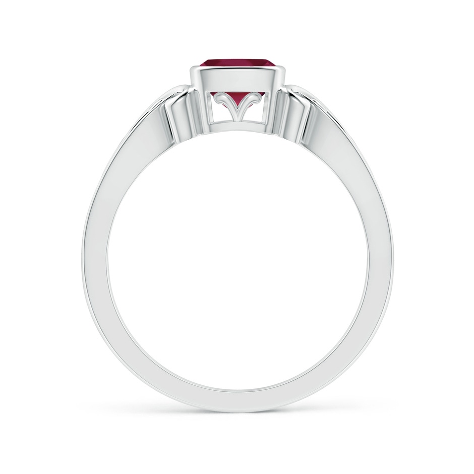 5mm A Vintage Style Cushion Ruby Solitaire Ring in White Gold side 199
