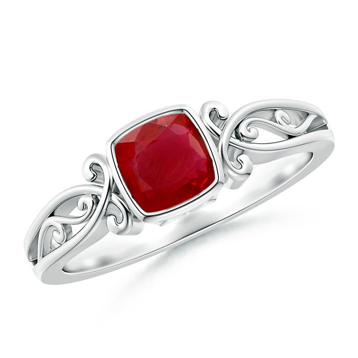 AA - Ruby / 0.6 CT / 14 KT White Gold