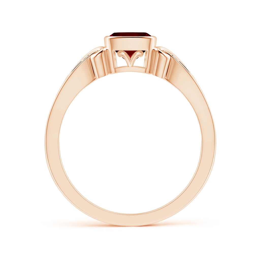 5mm AAAA Vintage Style Cushion Ruby Solitaire Ring in Rose Gold - side 199