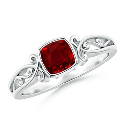 Vintage Inspired White Gold Ruby Rings