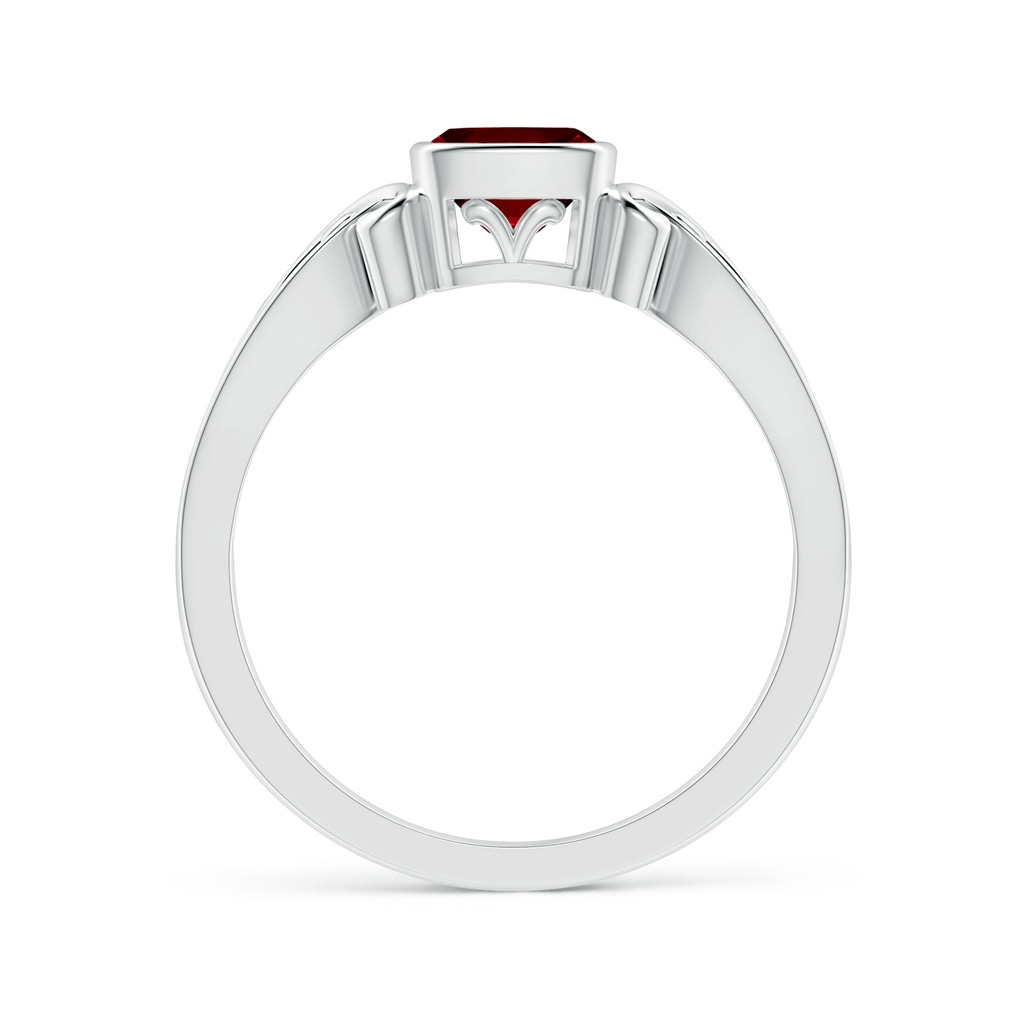 5mm AAAA Vintage Style Cushion Ruby Solitaire Ring in White Gold - side 199