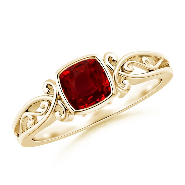 AAAA - Ruby / 0.6 CT / 14 KT Yellow Gold