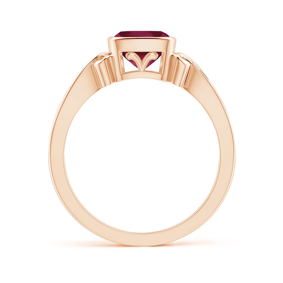 6mm A Vintage Style Cushion Ruby Solitaire Ring in Rose Gold side 199