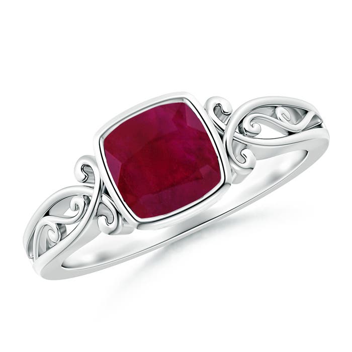 A - Ruby / 0.95 CT / 14 KT White Gold