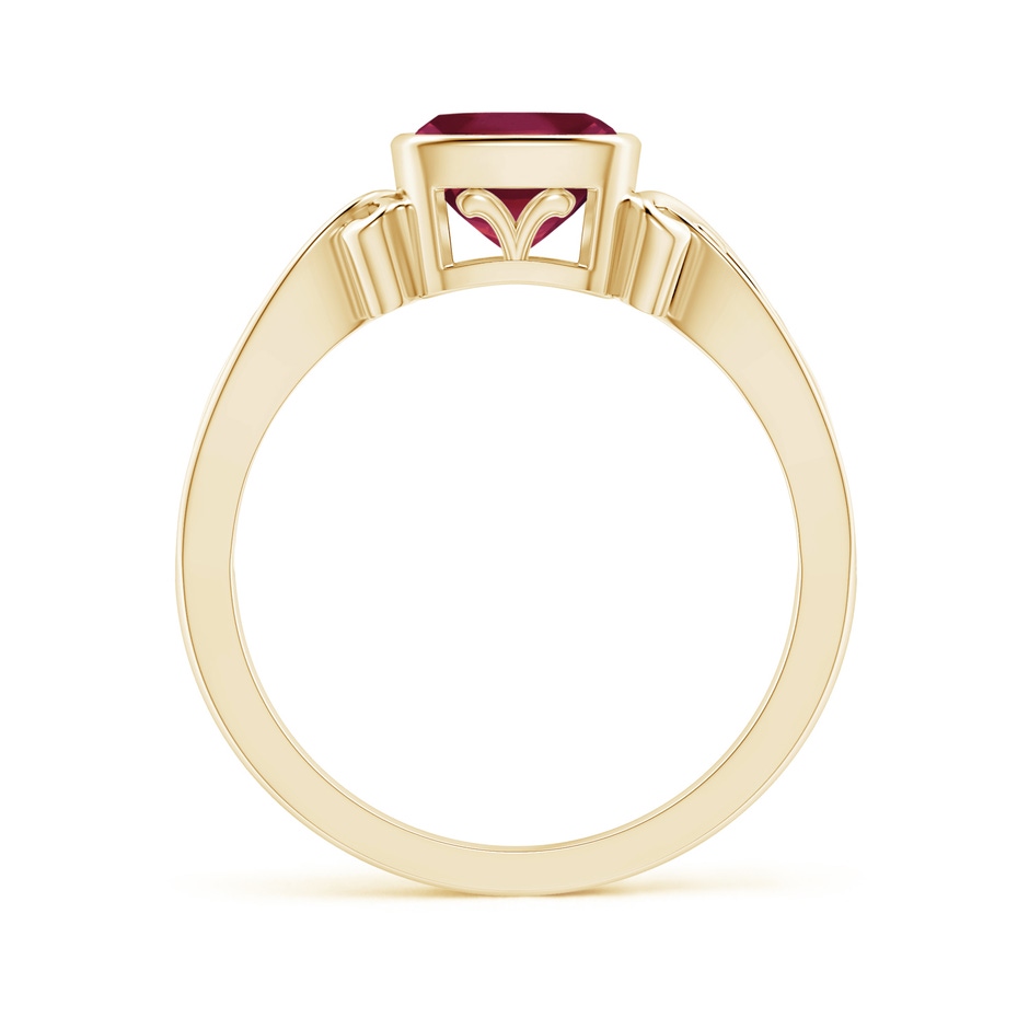 6mm A Vintage Style Cushion Ruby Solitaire Ring in Yellow Gold side 199