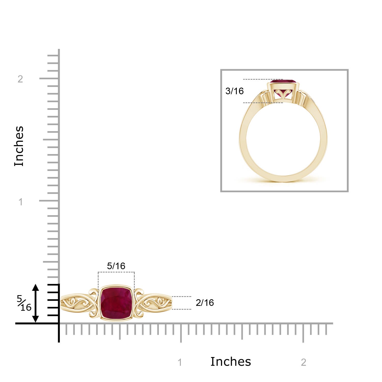 A - Ruby / 0.95 CT / 14 KT Yellow Gold