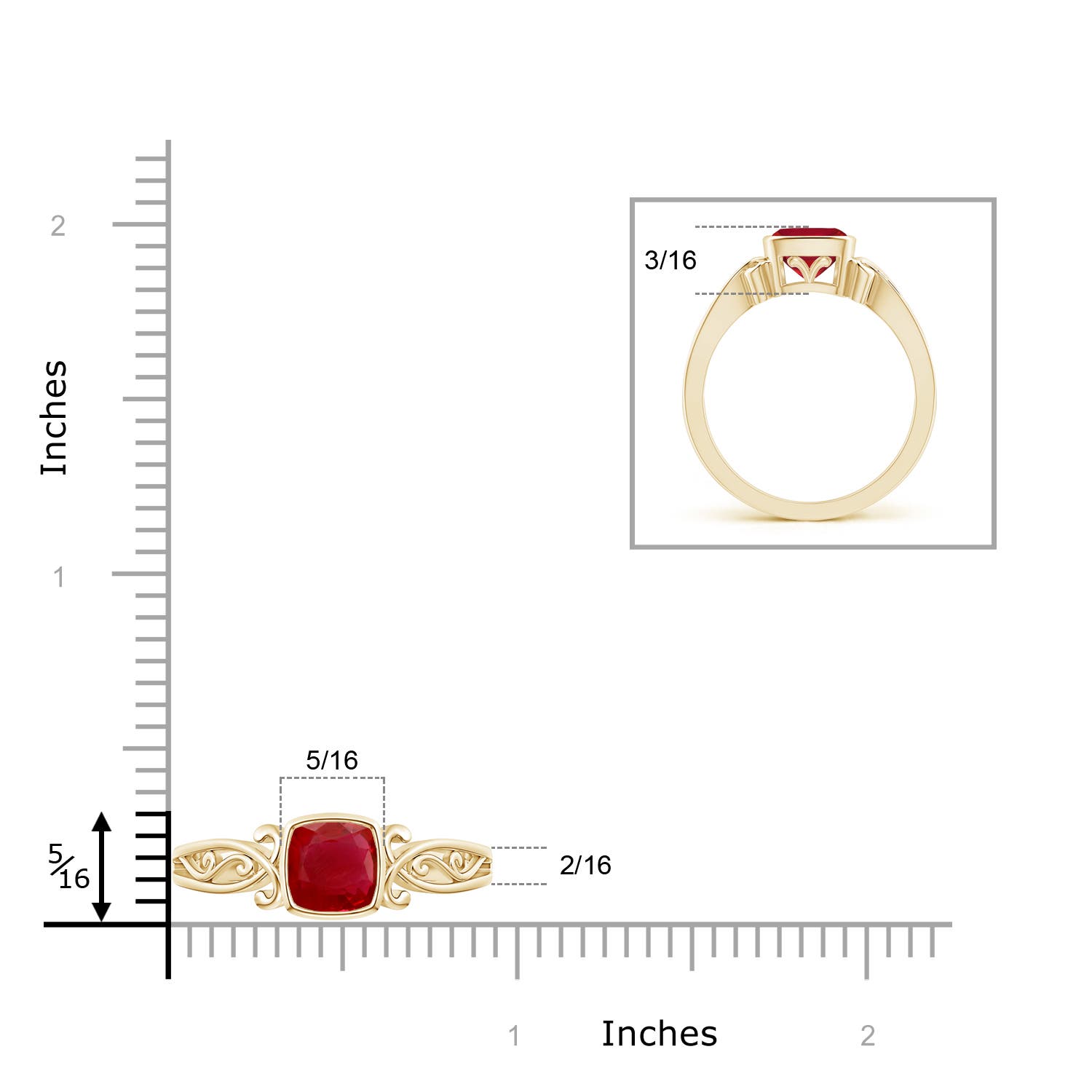 AA - Ruby / 0.95 CT / 14 KT Yellow Gold