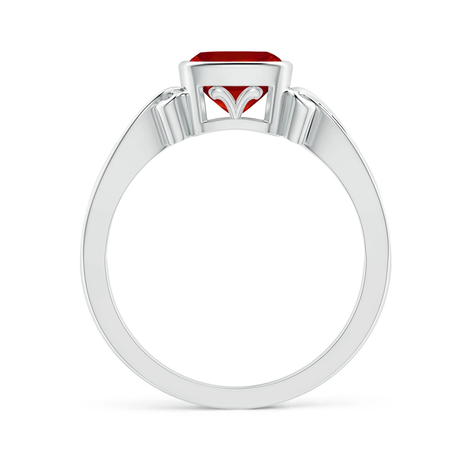 AAA - Ruby / 0.95 CT / 14 KT White Gold