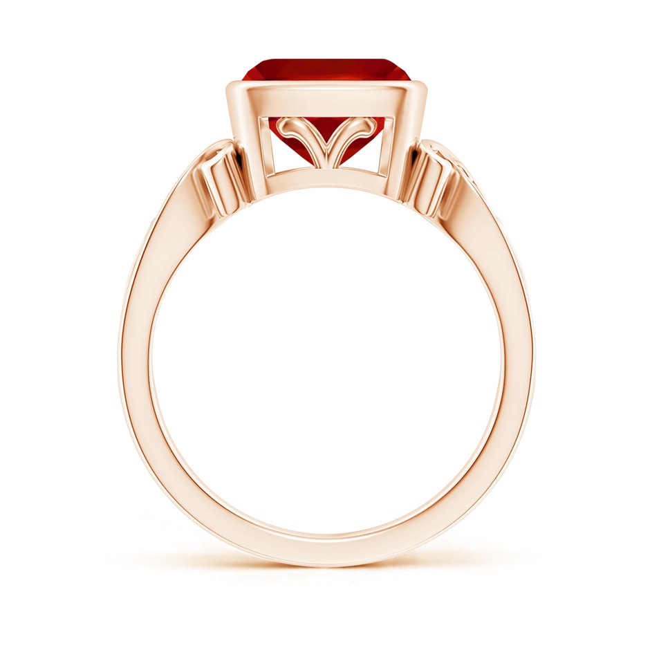 8mm AAA Vintage Style Cushion Ruby Solitaire Ring in 9K Rose Gold side 199
