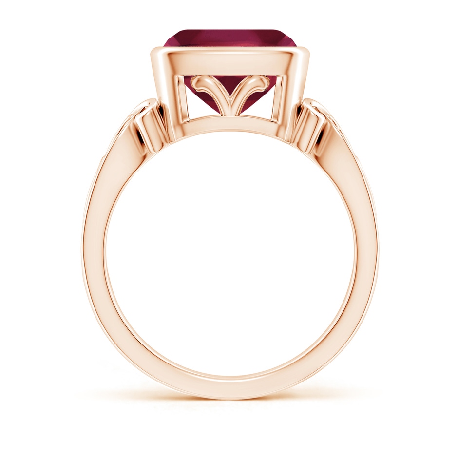 9mm A Vintage Style Cushion Ruby Solitaire Ring in Rose Gold side 199