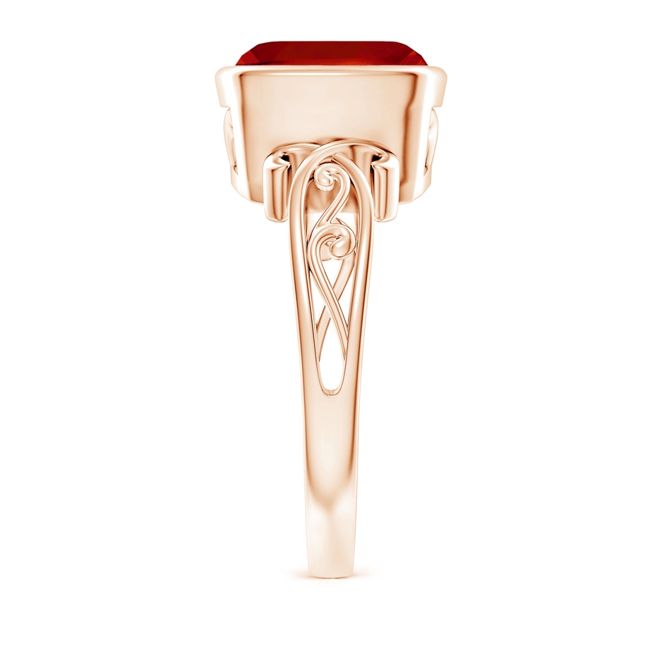9mm AAA Vintage Style Cushion Ruby Solitaire Ring in Rose Gold side 299