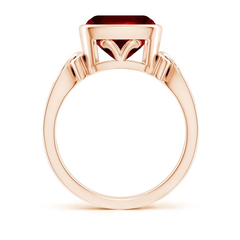 9mm AAAA Vintage Style Cushion Ruby Solitaire Ring in Rose Gold side 199