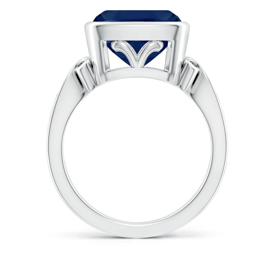 10mm A Vintage Style Cushion Sapphire Solitaire Ring in P950 Platinum side 199