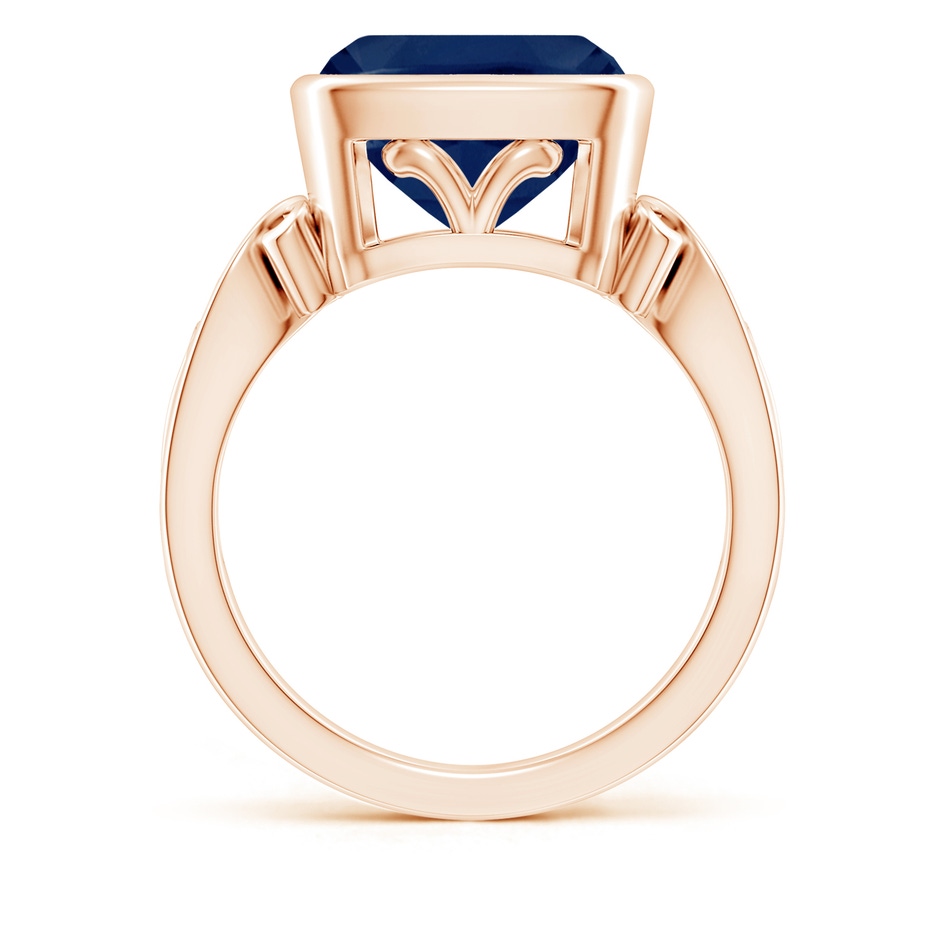 10mm A Vintage Style Cushion Sapphire Solitaire Ring in Rose Gold side 199