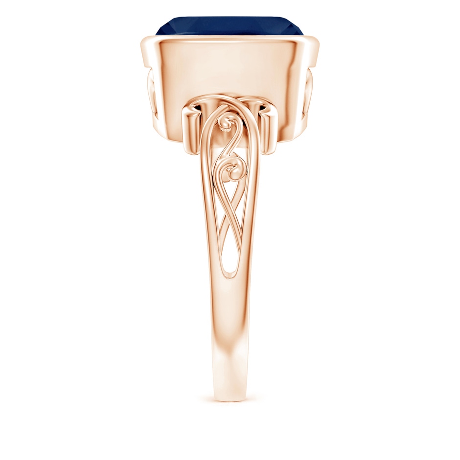 10mm A Vintage Style Cushion Sapphire Solitaire Ring in Rose Gold side 299