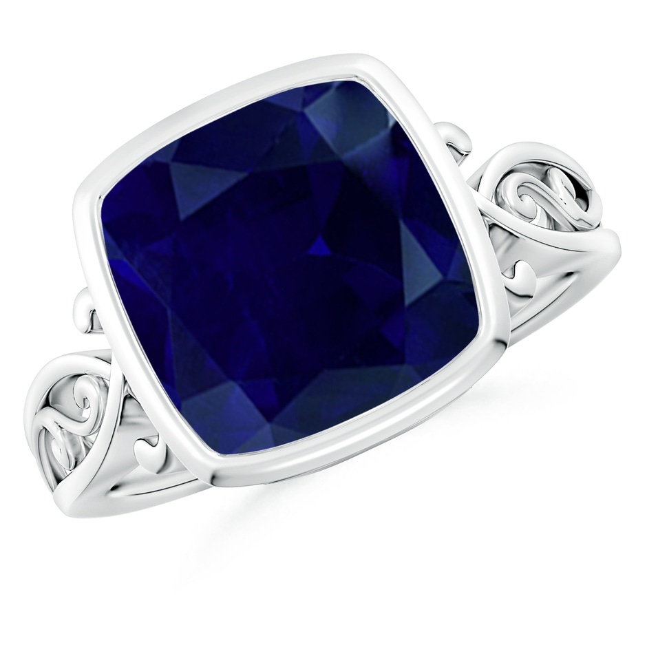 10mm AA Vintage Style Cushion Sapphire Solitaire Ring in P950 Platinum 