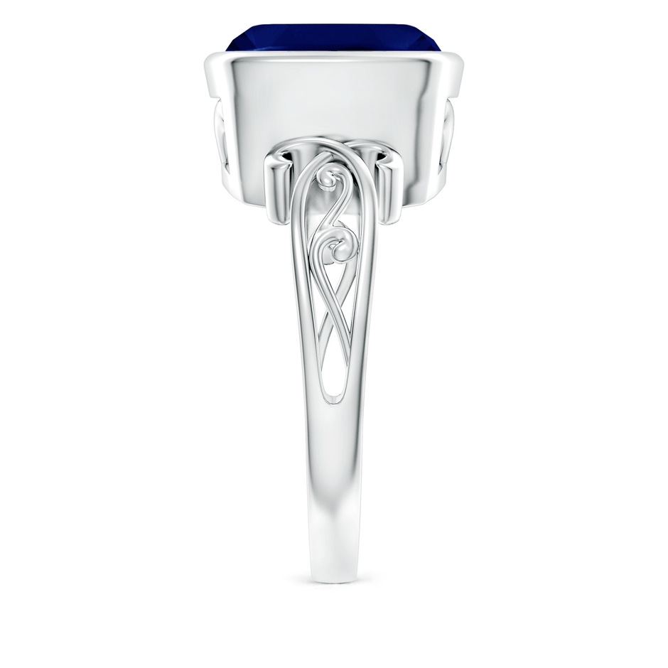 10mm AA Vintage Style Cushion Sapphire Solitaire Ring in P950 Platinum side 299