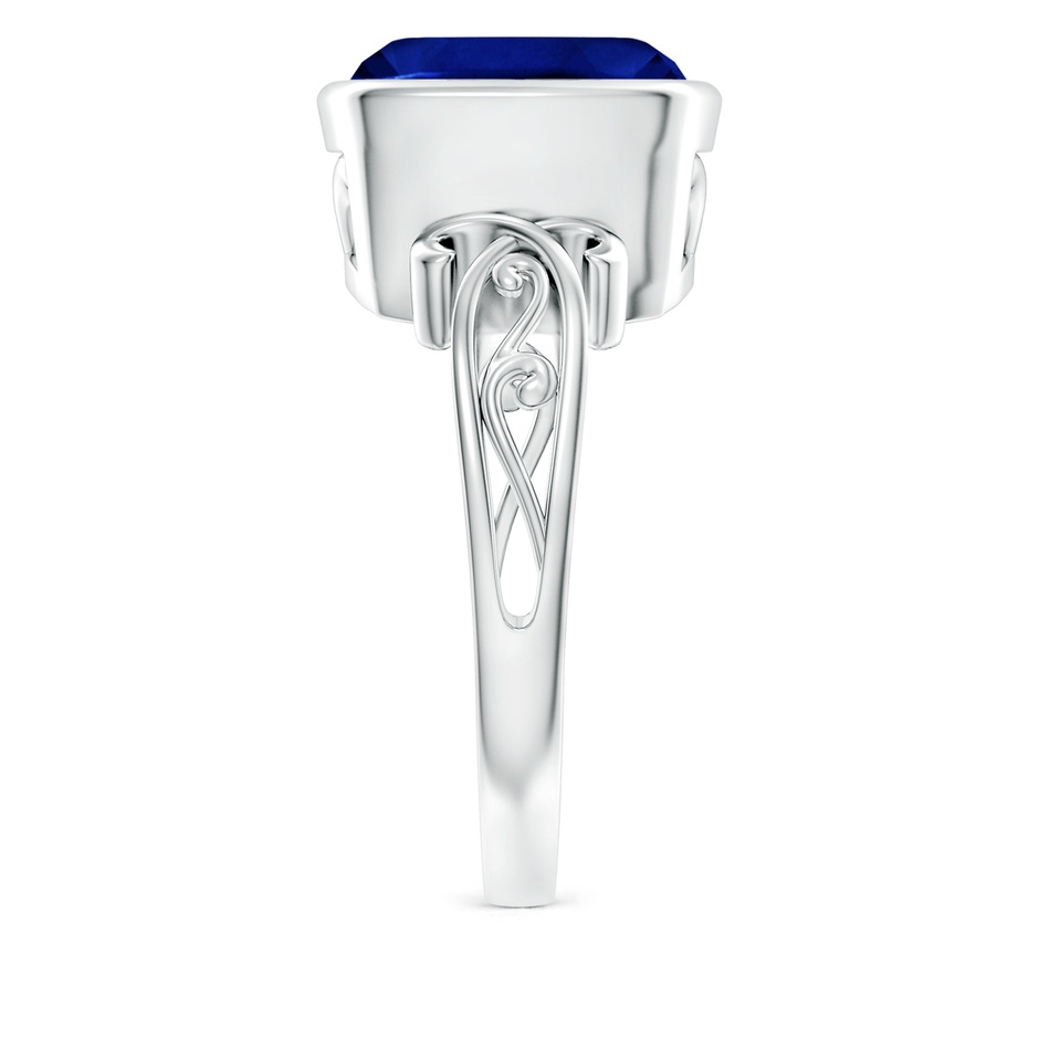 10mm AAAA Vintage Style Cushion Sapphire Solitaire Ring in P950 Platinum side 299