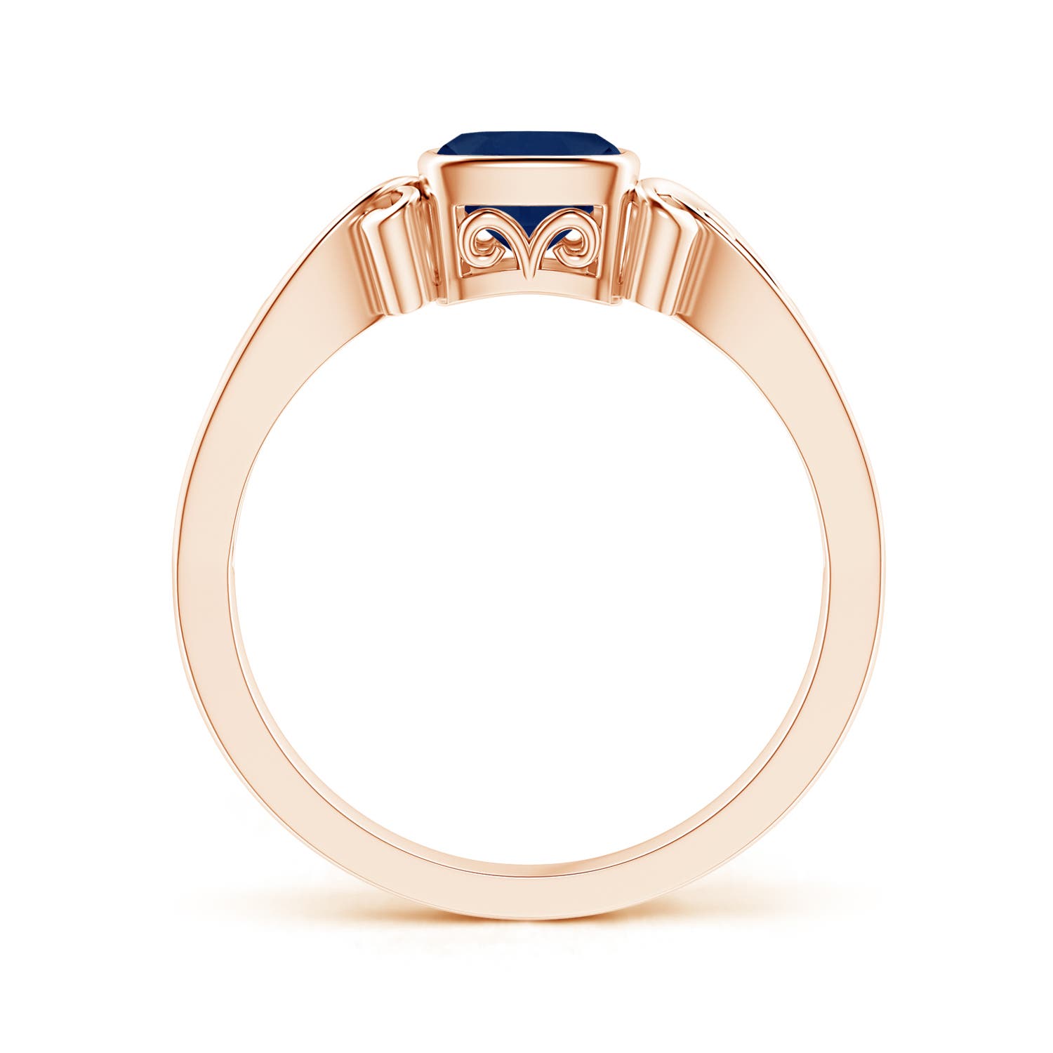 A - Blue Sapphire / 0.57 CT / 14 KT Rose Gold