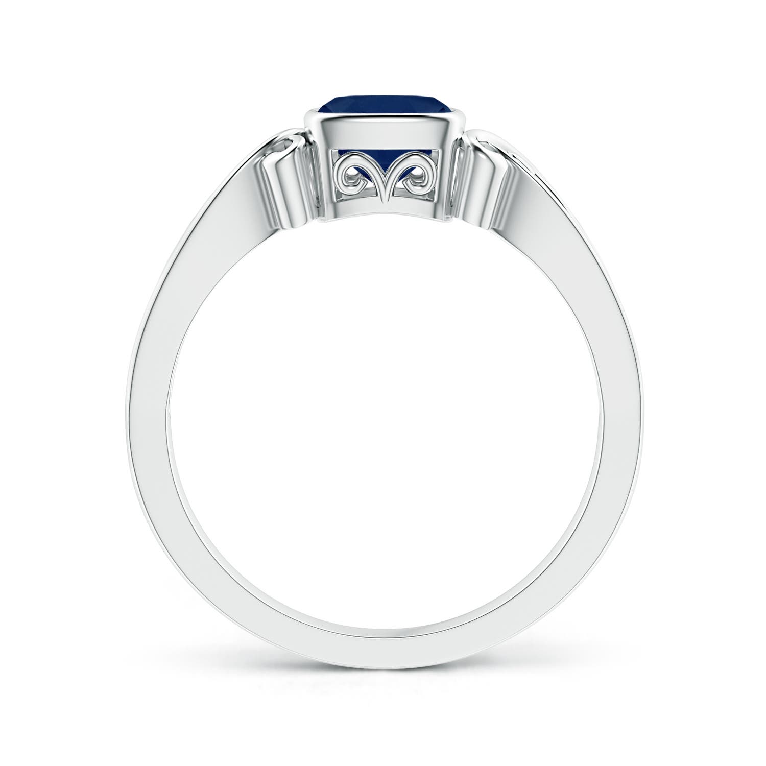 A - Blue Sapphire / 0.57 CT / 14 KT White Gold