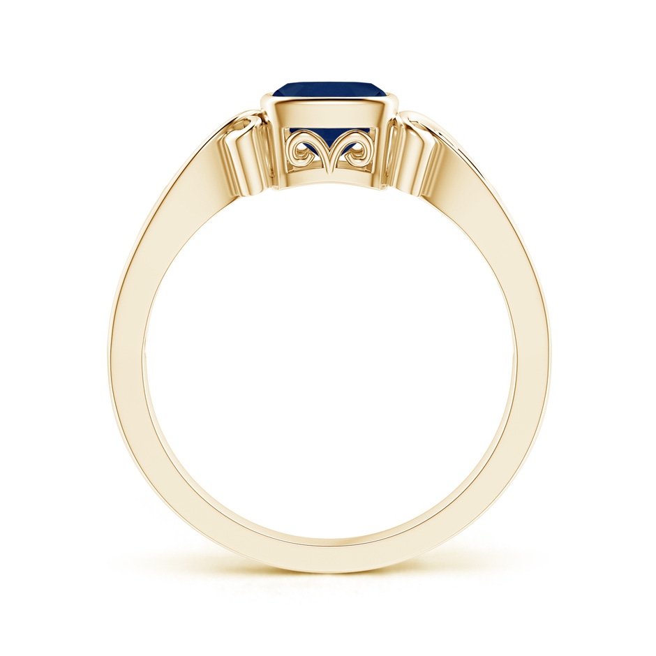 5mm A Vintage Style Cushion Sapphire Solitaire Ring in Yellow Gold side 199