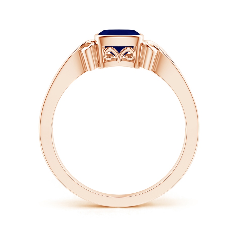 5mm AA Vintage Style Cushion Sapphire Solitaire Ring in Rose Gold side 199
