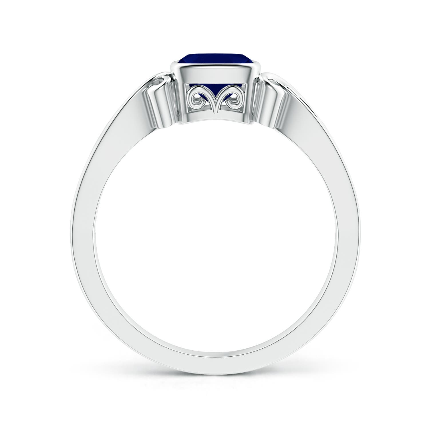 AA - Blue Sapphire / 0.57 CT / 14 KT White Gold