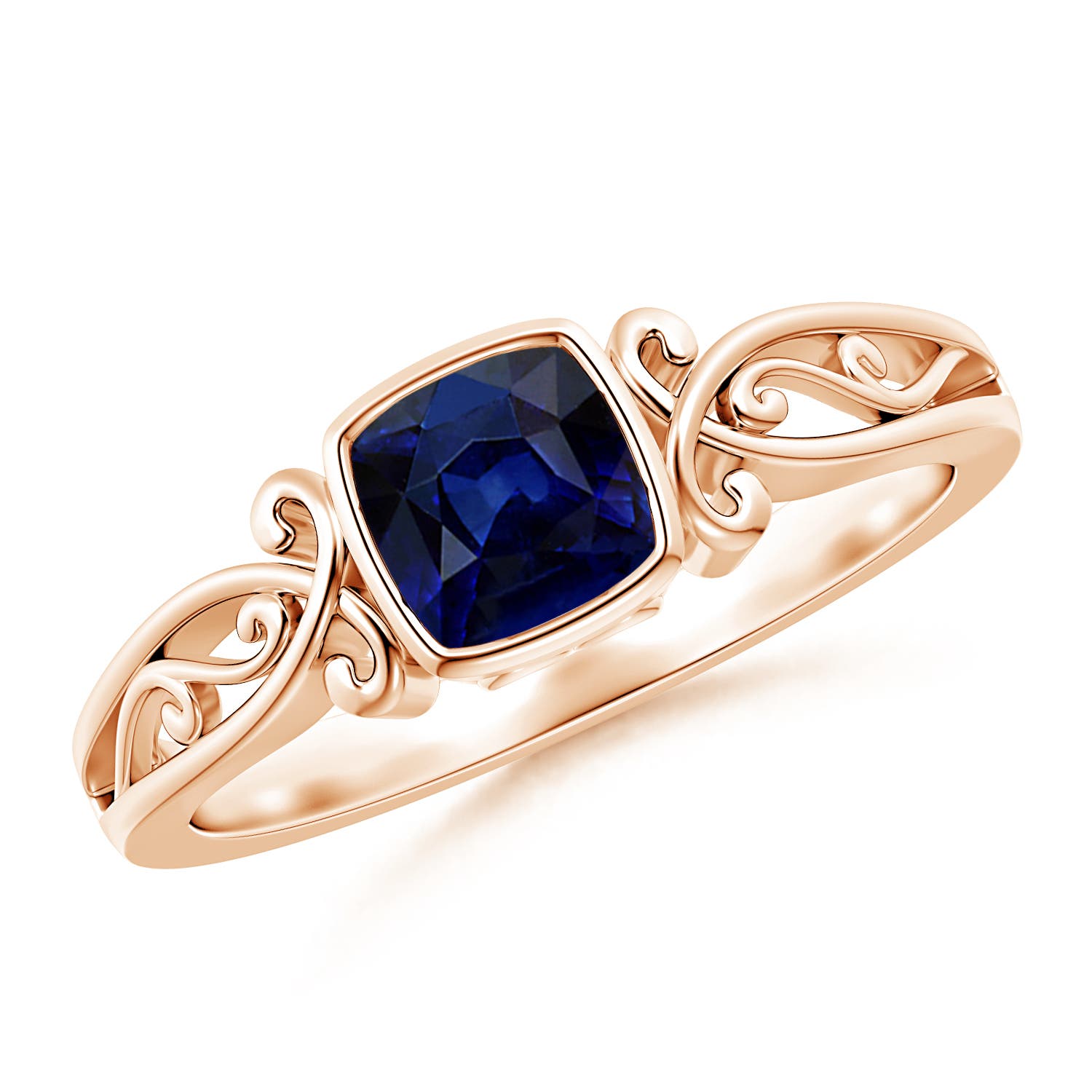 AAA - Blue Sapphire / 0.57 CT / 14 KT Rose Gold