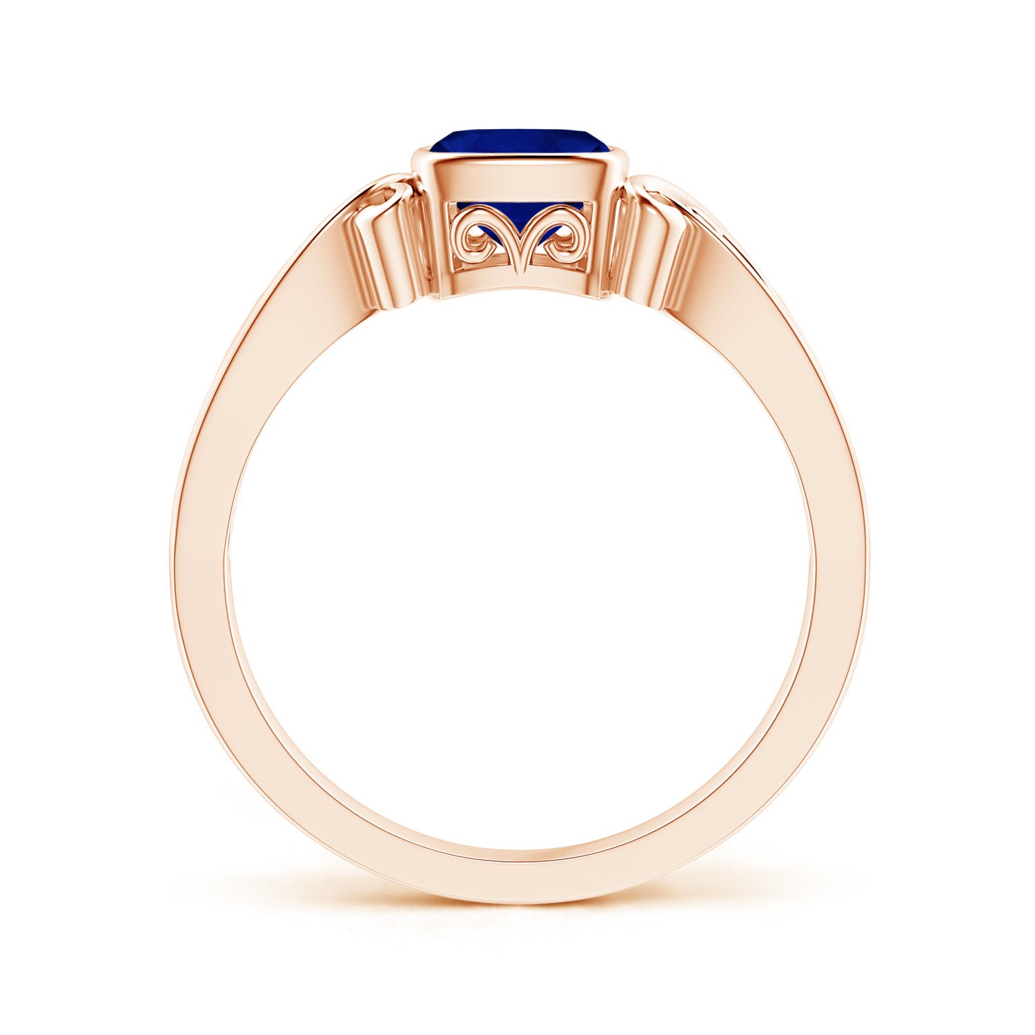 AAAA - Blue Sapphire / 0.57 CT / 14 KT Rose Gold