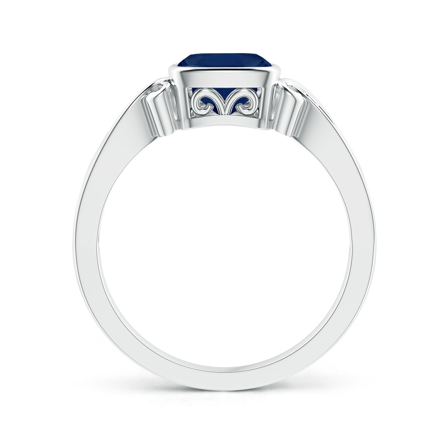 A - Blue Sapphire / 1 CT / 14 KT White Gold