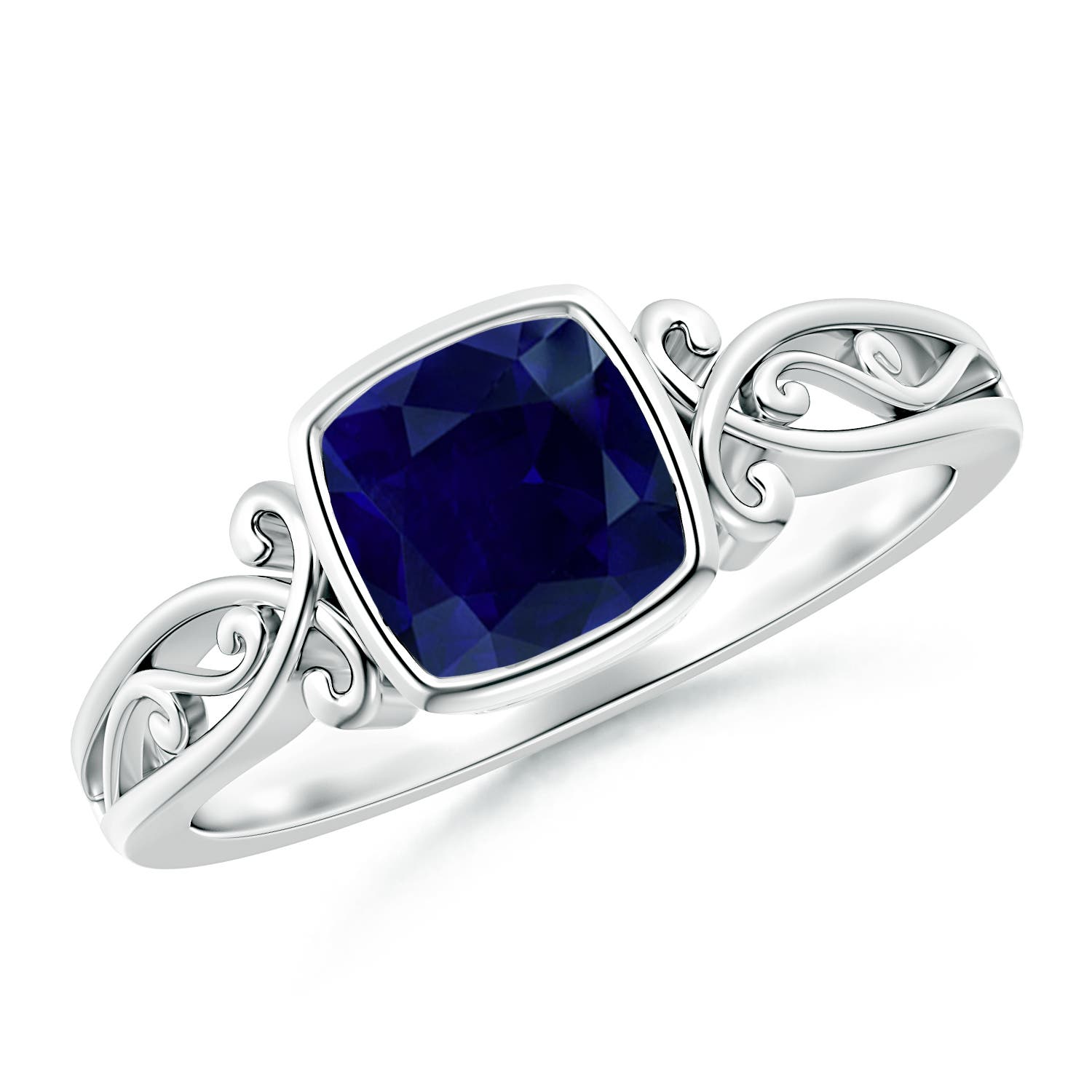 AA - Blue Sapphire / 1 CT / 14 KT White Gold