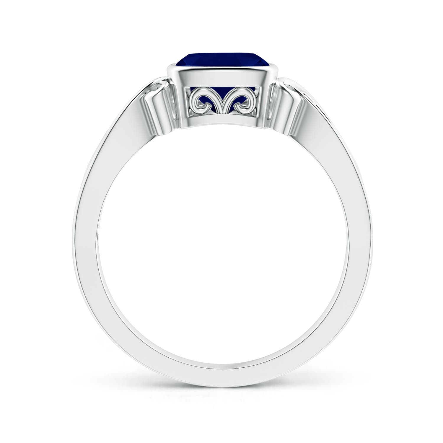 AA - Blue Sapphire / 1 CT / 14 KT White Gold