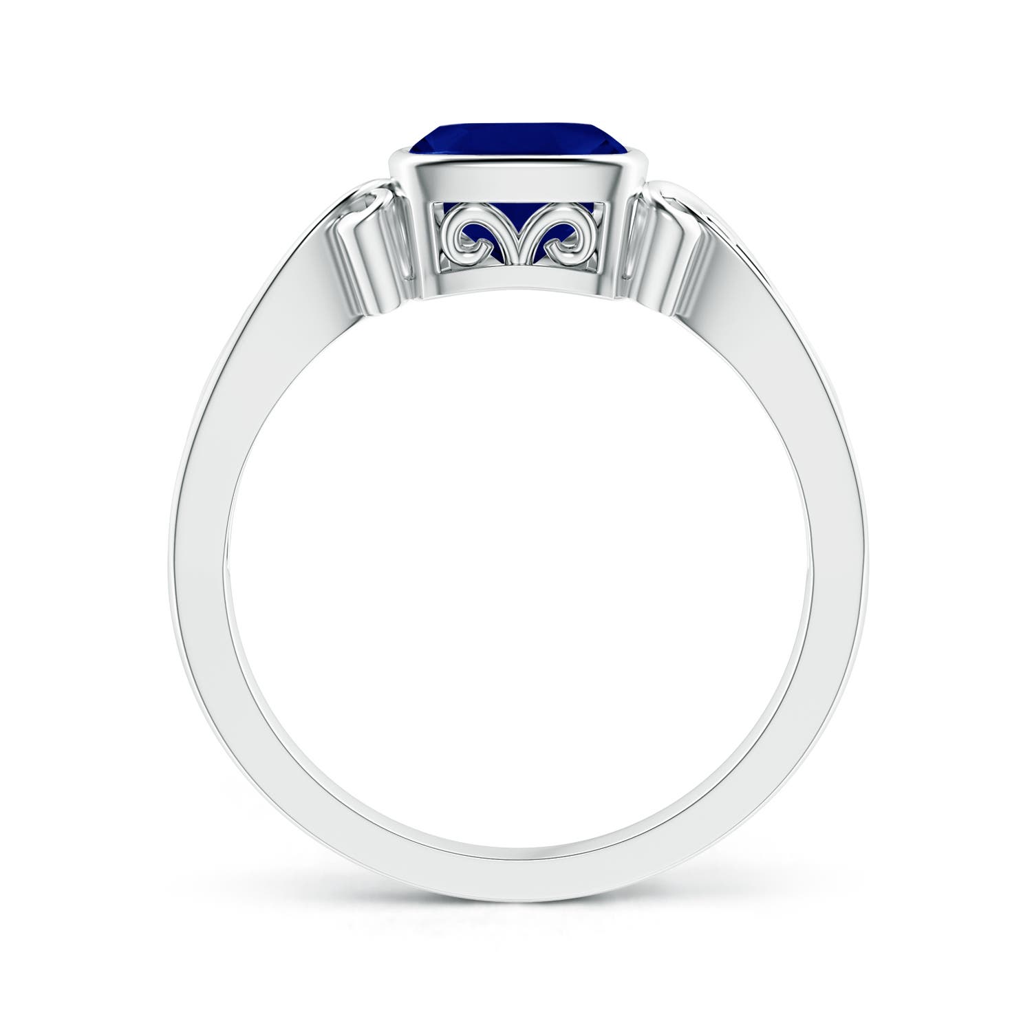 AAA - Blue Sapphire / 1 CT / 14 KT White Gold