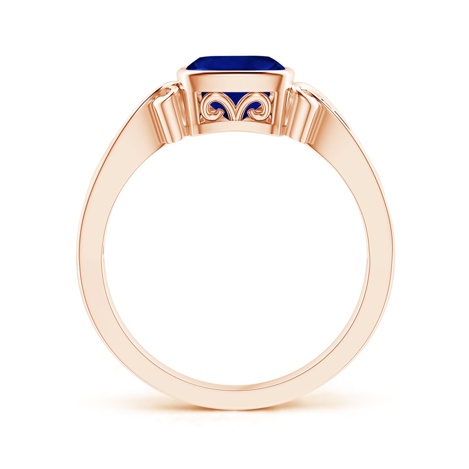 AAAA - Blue Sapphire / 1 CT / 14 KT Rose Gold